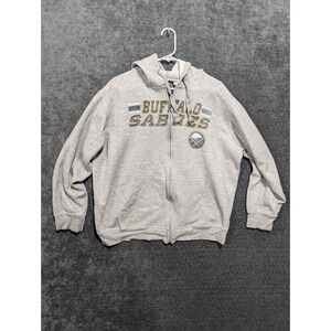 NHL Buffalo Sabres Gray Zip Up Hoodie Sports by Carl Banks Size L